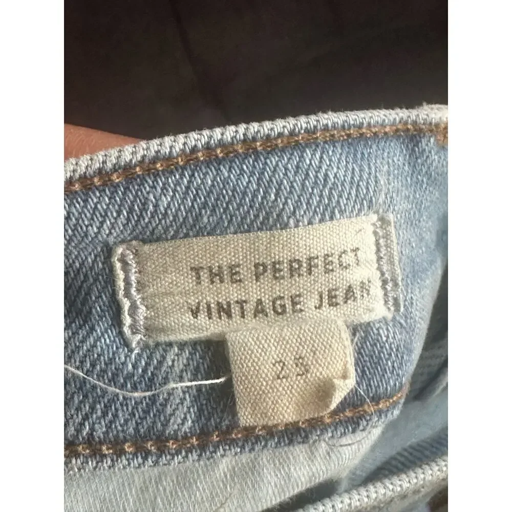Madewell High Rise Jeans The Perfect Vintage Ripped Light Denim Women's Size 25 - Picture 7 of 7